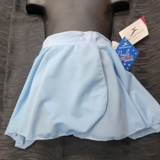 Motionwear Light Blue Pull-on Wrap Skirt Soft Semi-Sheer Fabric SZ. IC 6x-7