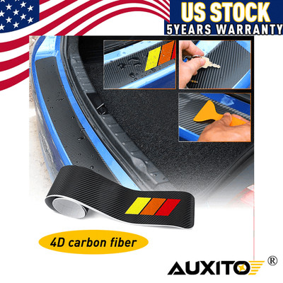 Tri-Color Rear Bumper Rubber Pad Guard Plate Sill Trunk Protector Trim Cover EOA