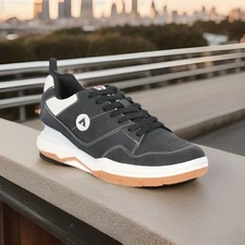 Airwalk Men’s Anchor Low Skate Sneakers, Size 10.5 Mens Skateboard  Shoe Black