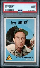 1959 TOPPS #59 IRV NOREN PSA GOOD 2