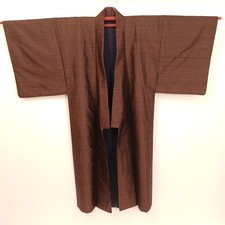 Used Men's Dark Brown Kimono Robe 57.48 in Length 24.02 in Width Traditional