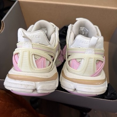 Balenciaga Track Low Top Lace-Up Athletic Sneakers Beige/Pink Men s