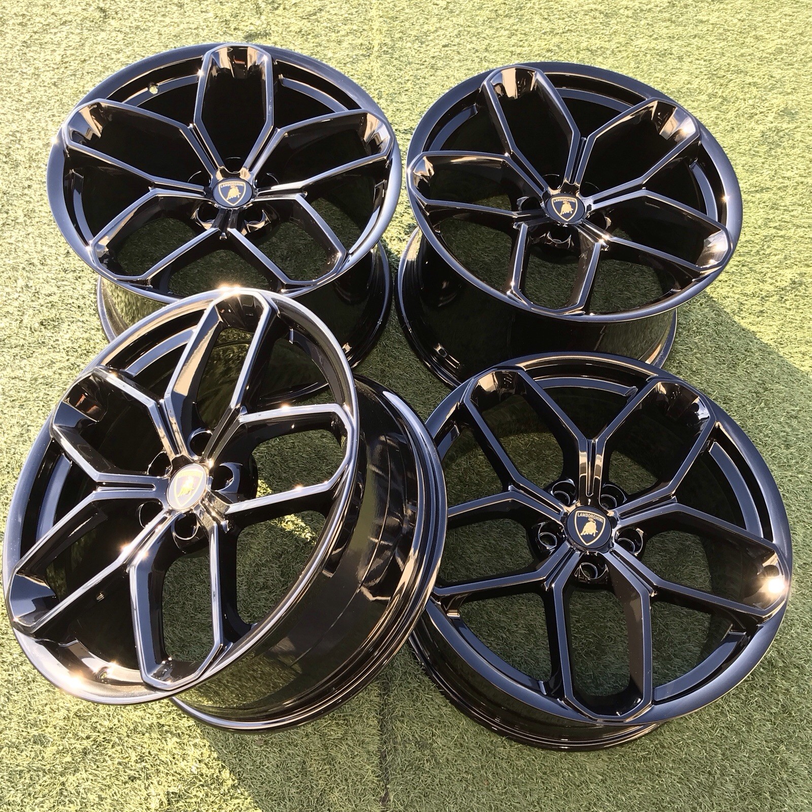 19 LAMBORGHINI RIMS OEM BLACK SET 4 GENUINE 4T0601017K HURACAN