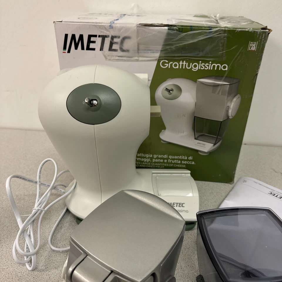 Imetec Grattugissima elektrische Reibe, Edelstahlwalze, Aluminiumtrichter B-Ware - Bild 3 von 4