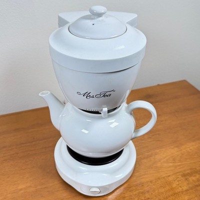 Mrs. Tea by Mr. Coffee Automatic Tea Maker White Ceramic Teapot TM1 Tested