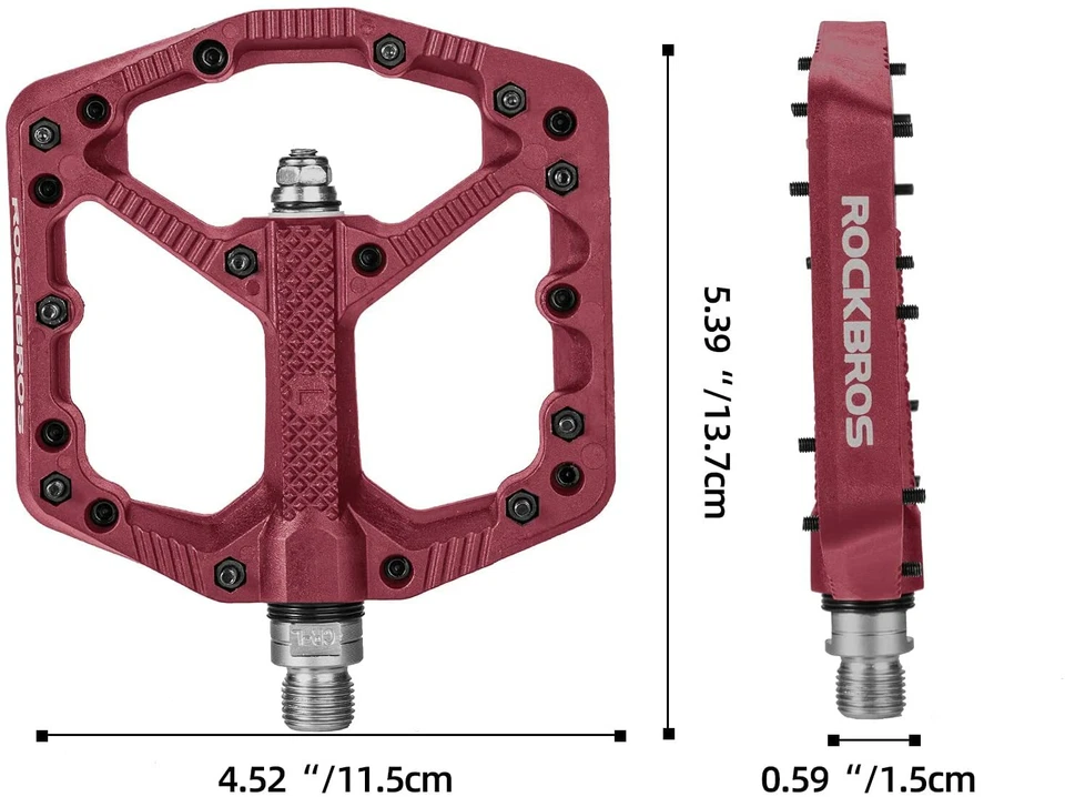 Нейлоновые велосипедные педали ROCKBROS 9/16 дюйма для горного велосипеда цветные расширенные педали на платформе противоскользящие - Изображение 2 из 4