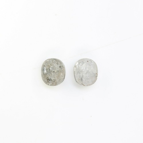 1.67 CT 6.20MM Pair Oval Salt And Pepper Diamond For Earring And Engagement Ring - Picture 10 of 12