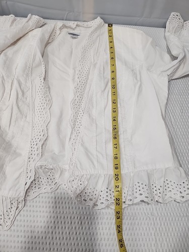 Vicki Wayne Open Jacket Bolero Shrug Size 26AA Cardigan XL White 100% Cotton - Picture 6 of 8