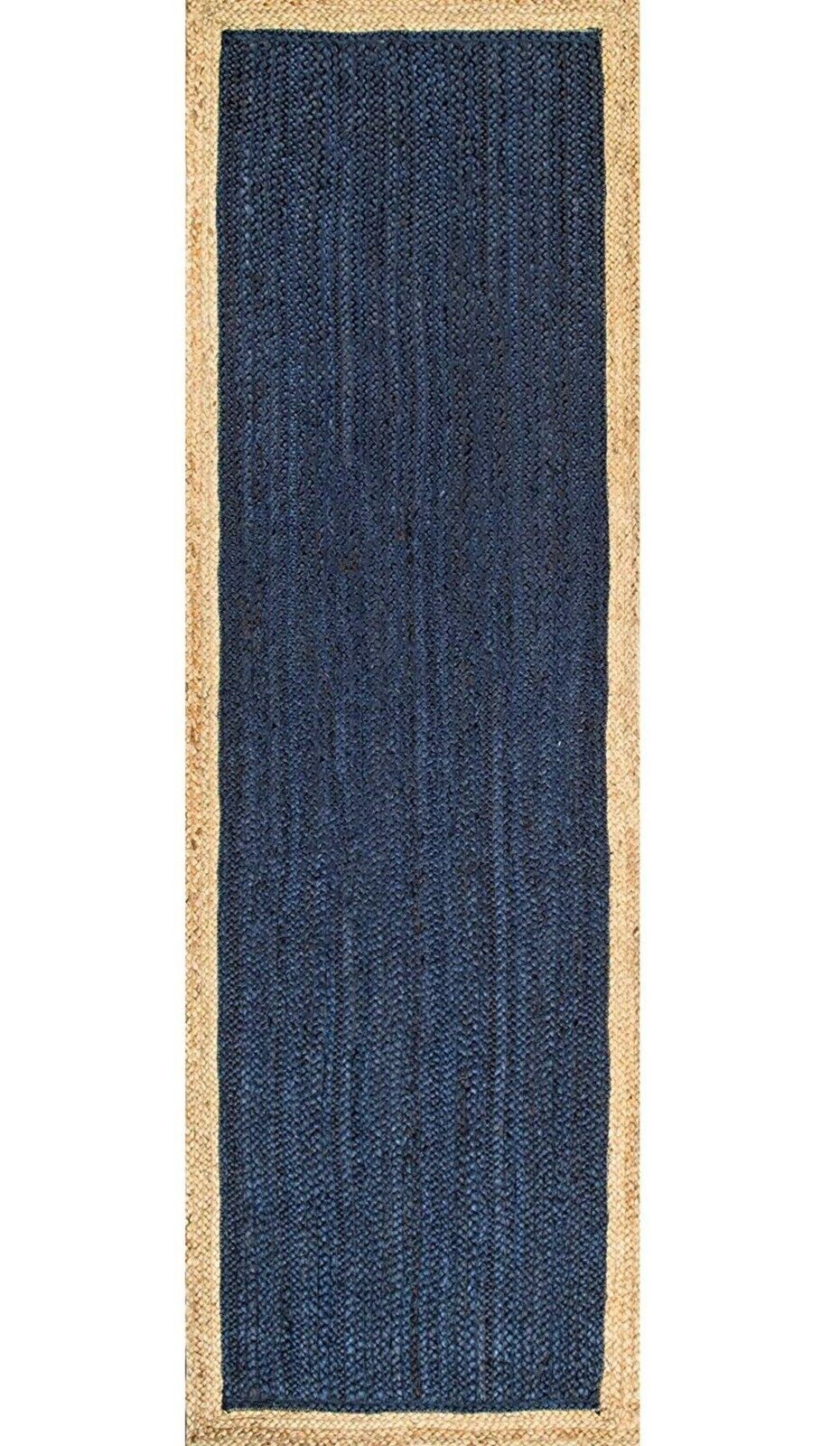 Rug 100%Blue Rectangle Runner Handmade Natural Border Floor Mat Decor Modern Rug Prawdziwie niska cena