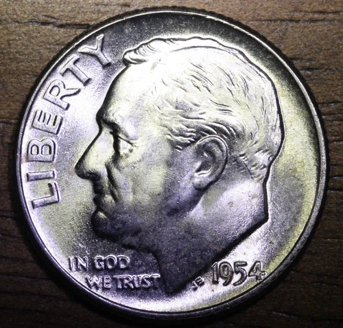 1954 P Roosevelt Dime  CH BU  LUSTER! 90% Silver US Coin UNC