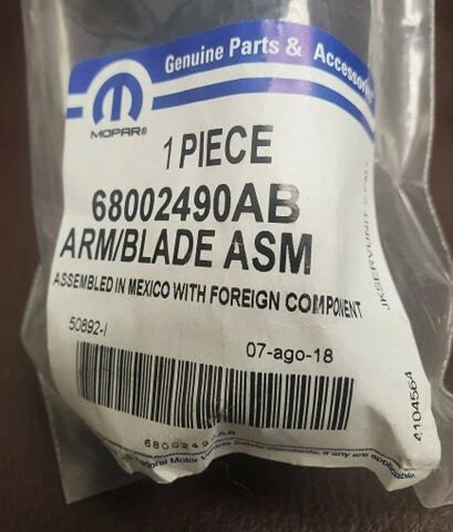 OEM MOPAR GENUINE FIT 07-18 JEEP WRANGLER JK REAR WIPER ARM & BLADE REPLACMENT - Image 2 of 4