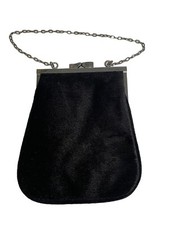 American Eagle Black Velvet Small Evening Party Purse Very Nice Cute