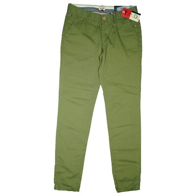 Hilfiger Denim America Womens Jeans Trousers Slim Fabric Shino 34 S W27 L32 Green NEW
