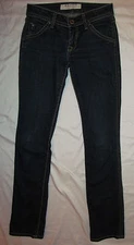 HUDSON FINE TAYLORED JEANS flap back pockets straight leg RESR stretchy jeans 27