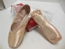 Capezio Aria Satin Pointe Shoes 121ES Broad toebox free ribb/elastic PetalPink  