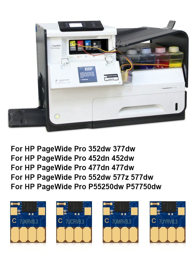 maaaaa8407ページ 4PC ARC Chip For HP 972X 973X 974X 975X For HP 377dw 452dn