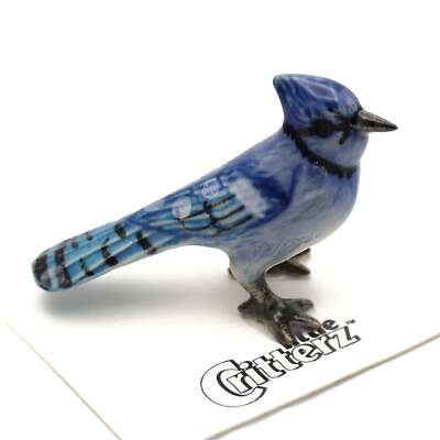 Little Critterz Bird - Bluejay ''Mischief'' - Miniature Porcelain Figurine