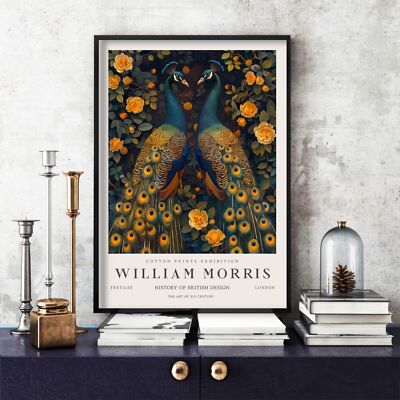 William Morris Druck, William Morris Ausstellung Poster Pfau, Vögel (360c)