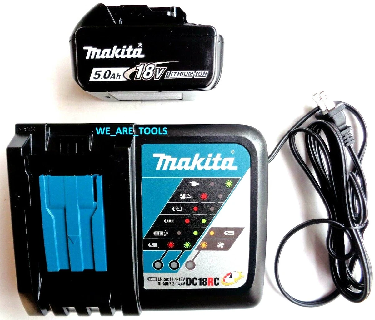 Chargeur rapide Makita DC18RC + batterie 18v BL1850B 5Ah Li-ion LXT