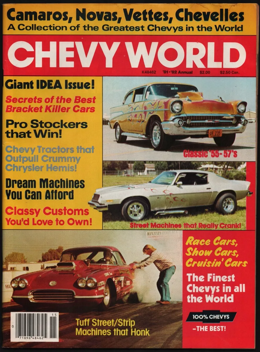 1981-82 CHEVY WORLD ANNUAL MAGAZINE, '55-'57'S, PRO STOCK, CAMARO, NOVA