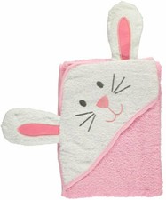 Baby Girl' "Bath time Bunny" Bath Towel pink/white, one size