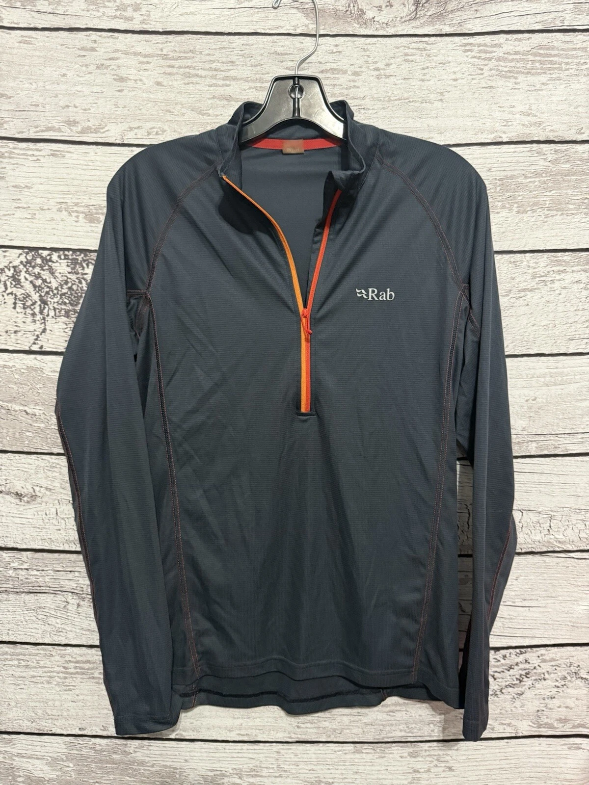Rab Mens Interval LS Zip Tee Ebony