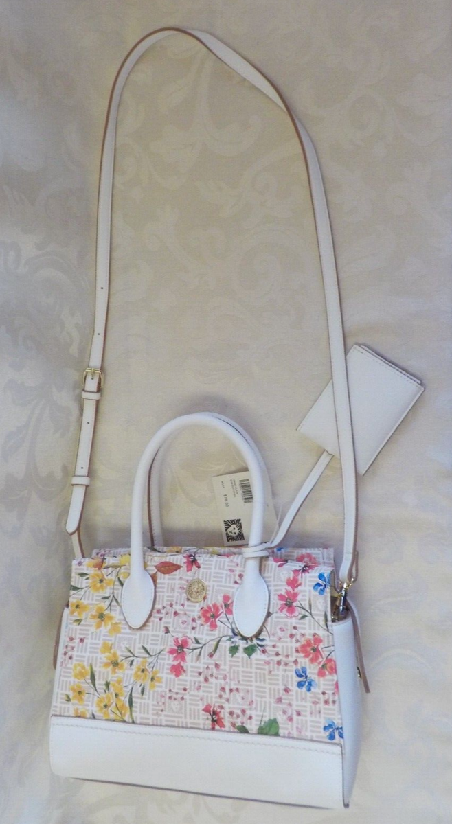 Anne Klein Way Handbag NWT Multi Floral White Trim Crossbody