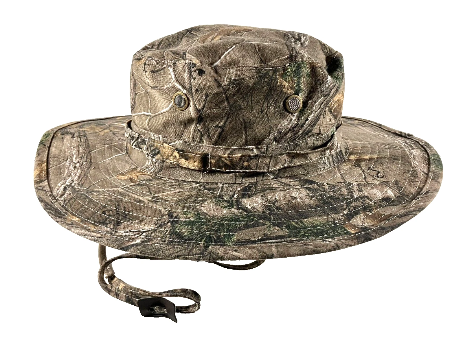 DORFMAN PACIFIC Brown Cotton REALTREE CAMO WIDE-BRIM HAT Summer Hunting Sun Cap