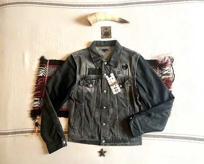 Damien Hirst Skull Levi s Trucker Jacket L New Tags BNWT Biker Leather Denim