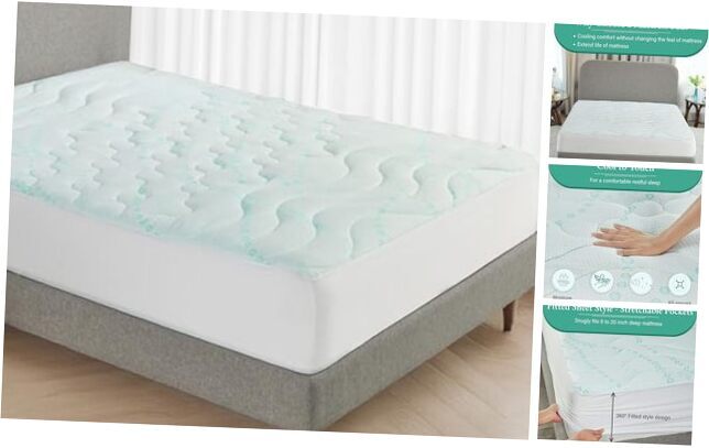 Mattress Pad Size, 3-Zone Cooling Quilted Mattress Pad for Dorm Twin XL 1-Pack