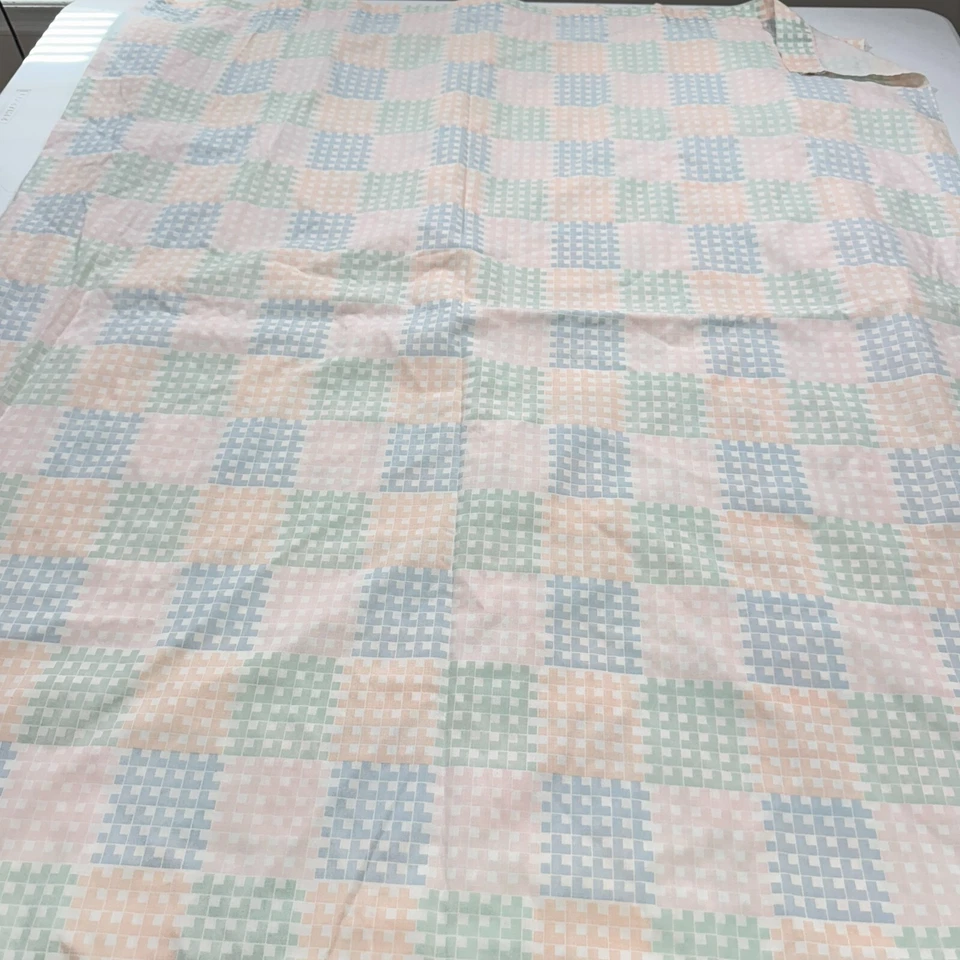 Sábana plana vintage a cuadros a cuadros gingham calicó colores y2k años 90 80 Foto 3 de 4