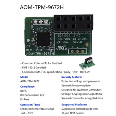 Módulo TPM 2.0 SPI De 10 Pines Para SuperMicro AOM TPM 9670V S   Seguridad, Cifrado, Compatible Con Placas Base