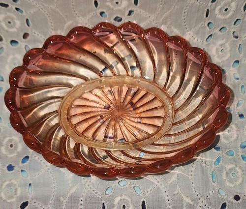 Vintage Baccarat Crystal Rose Tiente Bambous Swirl Vanity Dish - Picture 2 of 3