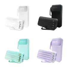 20000mAh Power Bank 4 USB Cables Portable Battery Charger For Cell Phone