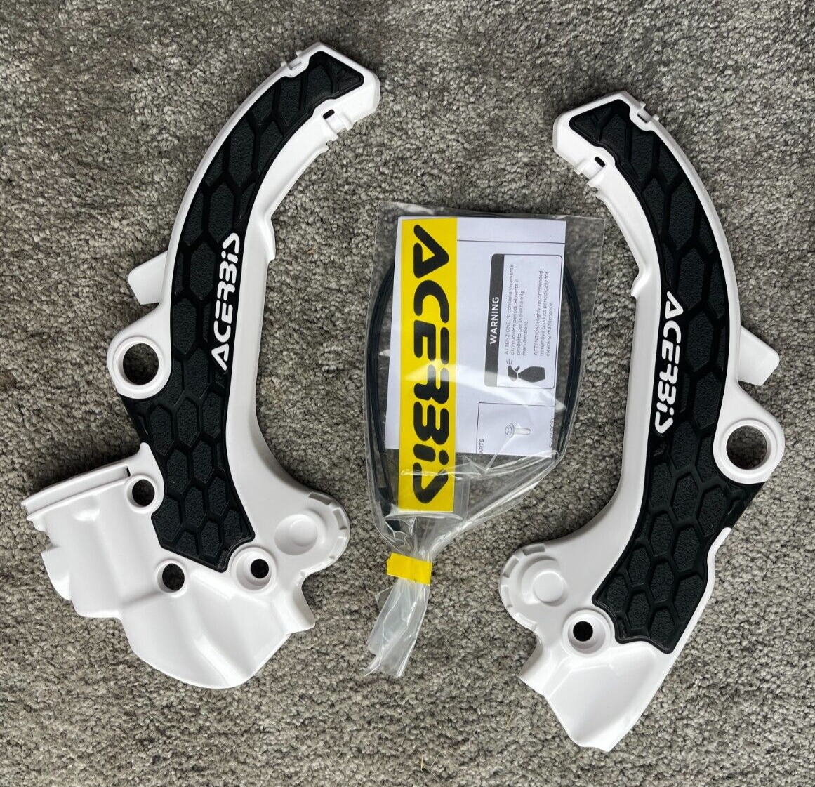 HUSQVARNA  TC 65   2024 - 2025  ACERBIS  FRAME GUARDS  WHITE / BLACK