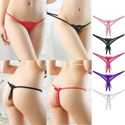 USA Sexy Women Lace Thong G-string Panties Lingerie Underwear Crotchles T-back