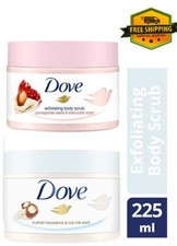 Dove Exfoliating Body Scrub Macadamia & Rice Milk and Pomegranate & Shea Butter 