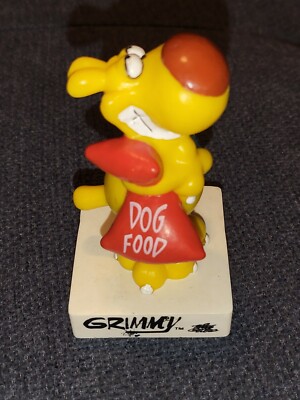 1989 Grimm Figure Grim Dog Food + Bowl ''Let's Do Lunch'' PVC