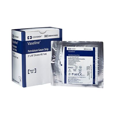 Vaseline Petrolatum Impregnated Dressing, 3 x 18 Inch (Sold as DZ/12)