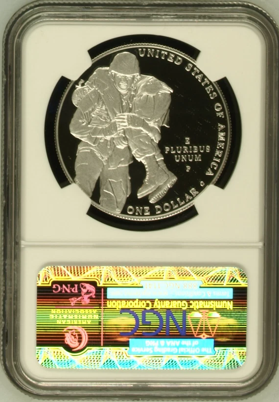 :2011-P S1$ Medal of Honor Commemorative Silver Dollar ER NGC PF70UC R4 Top Pop - Image 2 of 2