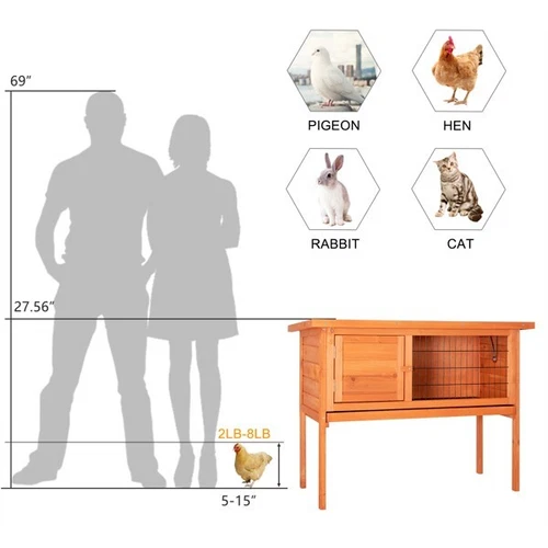 36inSingle Deck Waterproof Wooden Chicken Coop Hen House Pet Animal Poultry Cage - Picture 3 of 12