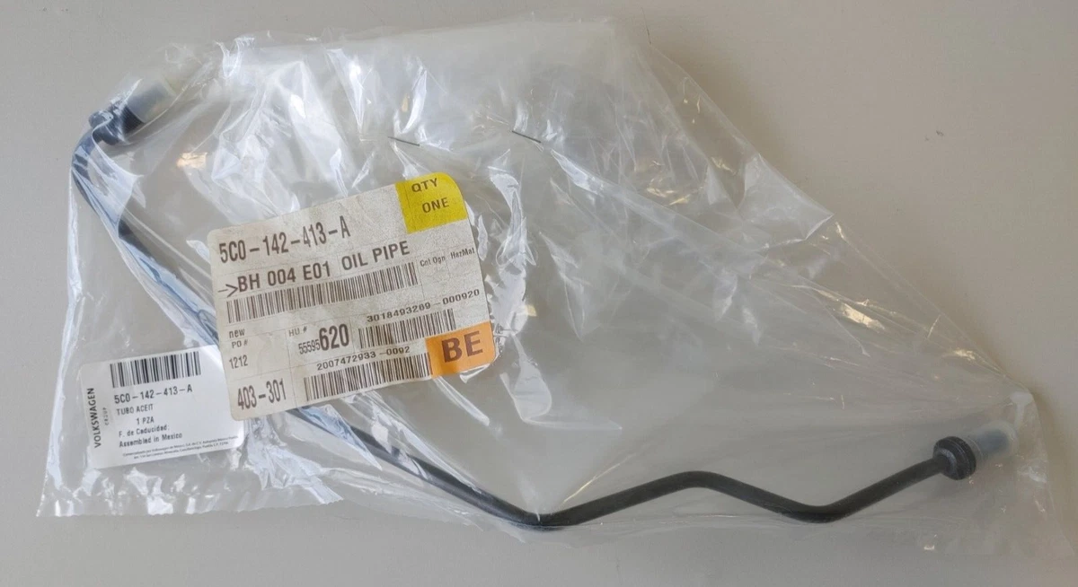 New Genuine OEM VW Volkswagen Turbocharger Oil Pipe 5C0142413A | eBay 
