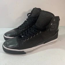 PF Flyers Glide Black Hi Top Sneakers Size Mens 8 Womens 9.5 (624430)