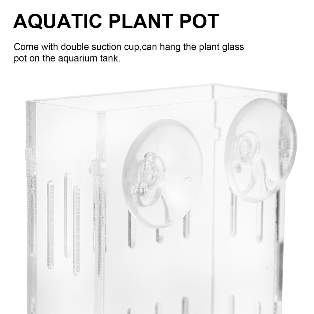 Clear Tank Planter Tank Plant Cup Pot Aquarium Plant Holder Aquatic