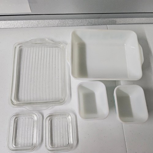 Vintage Pyrex Türkis Hahn Kasserolle Set 3 Stück verschachtelt Milchglas - Bild 8 von 19