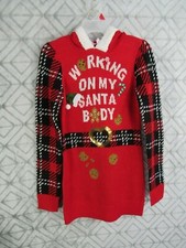 New No Boundaries Sherpa Hoodie Christmas Sweater Size S 3 5 Juniors Santa Body