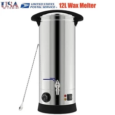 Wax Melter for Candle Making 12L Electric Pot Temp Control Commercial Home Use