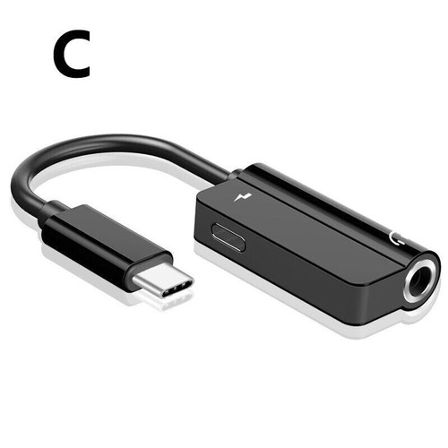 2 In 1 Light Adapter to 3.5mm Type-C Aux Audio Charging Cable Splitter Headphone - Photo 6 sur 15