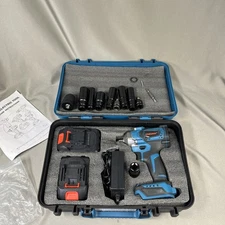 1200Nm Cordless Impact Wrench 1/2" Brushless High Power Driver w/ 2 Batteries