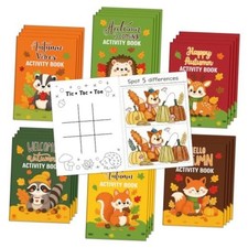 Mini Fall Coloring Books - Autumn Animals Crafts Party Favors 24 Fall Animal